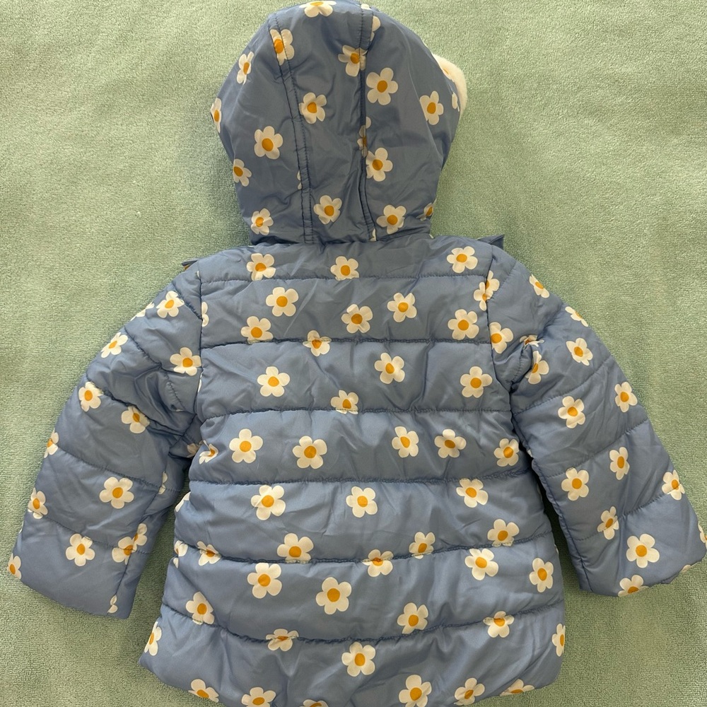 NWT Little Me Girl’s Floral Puffer Jacket, Tee, & Legging 3-piece Set 2T - Picture 7 of 11